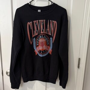 Black Cleveland Basketball Graphic Sweater